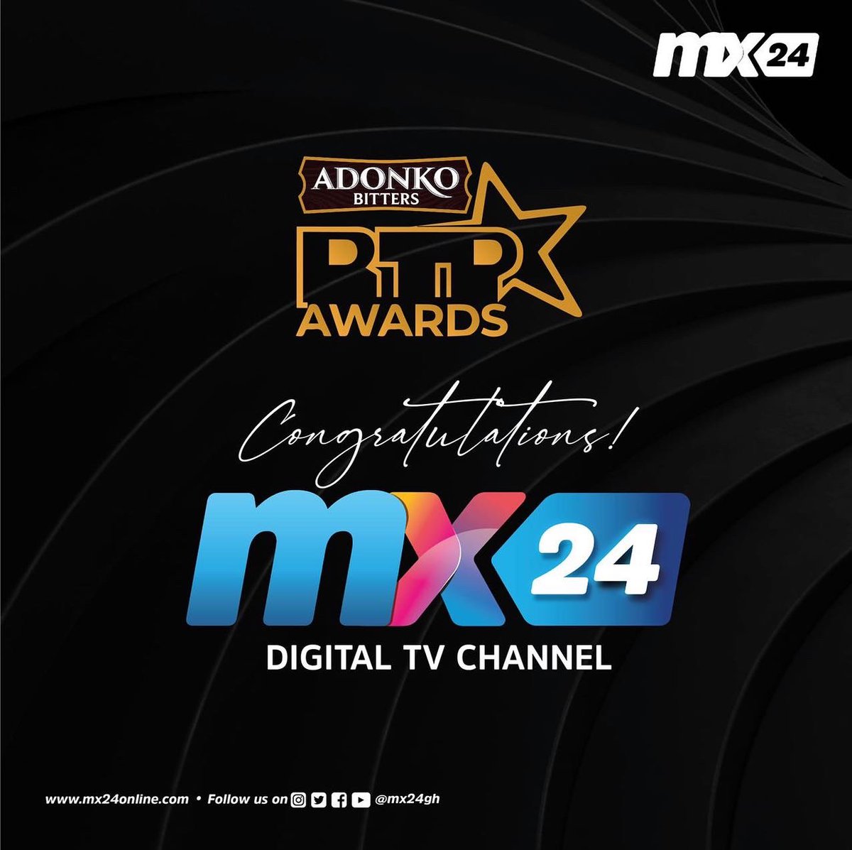antoine_mensah's tweet photo. Congrats to team @mx24gh for coming this far &amp; winning 2 out of the 9 nominations in the #RTPAwards — Especially all the on-air personalities &amp; producers both past &amp; present. https://t.co/AN8R5IodOr
