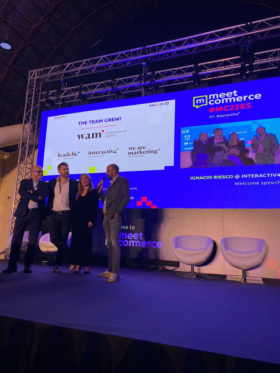 wamglobal's tweet photo. El equipo de Wam Global sube al escenario del @MeetCommerceES para dar el pistoletazo de salida. 

¡Qué gran equipo! https://t.co/uT6XxzVR74