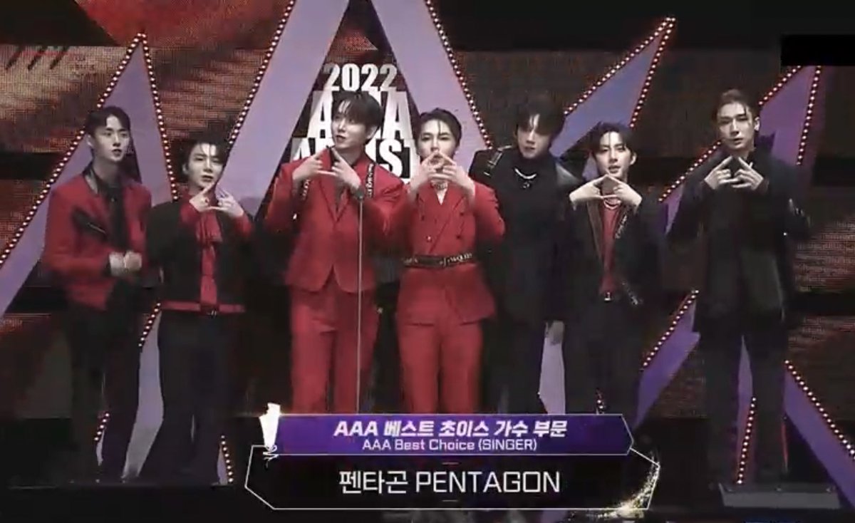 ptg_stats's tweet photo. 🏆JUST IN: .@CUBE_PTG (PENTAGON) wins the 2022 Asia Artist Awards' BEST CHOICE AWARD anew. Congratulations! 🎊

This serves as their THIRD (3rd) CONSECUTIVE Yearend AAA trophy award after 2020’s Best Icon and 2021's Best Choice Awards.

#PENTAGON #펜타곤 #2022AAA
#PTG_AAA_Choice https://t.co/qe7Z7zcL96