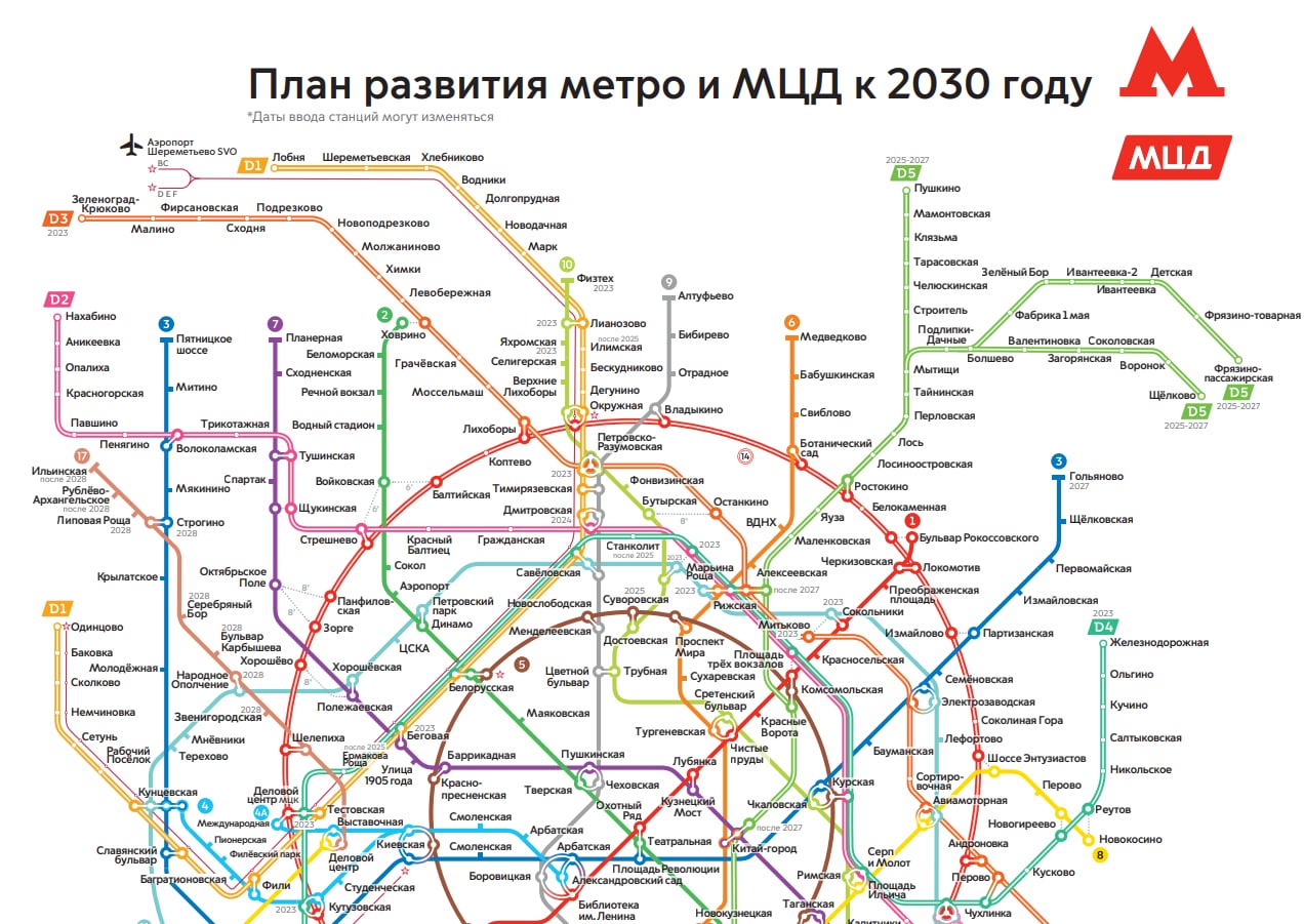 Метро схема москва с мцд