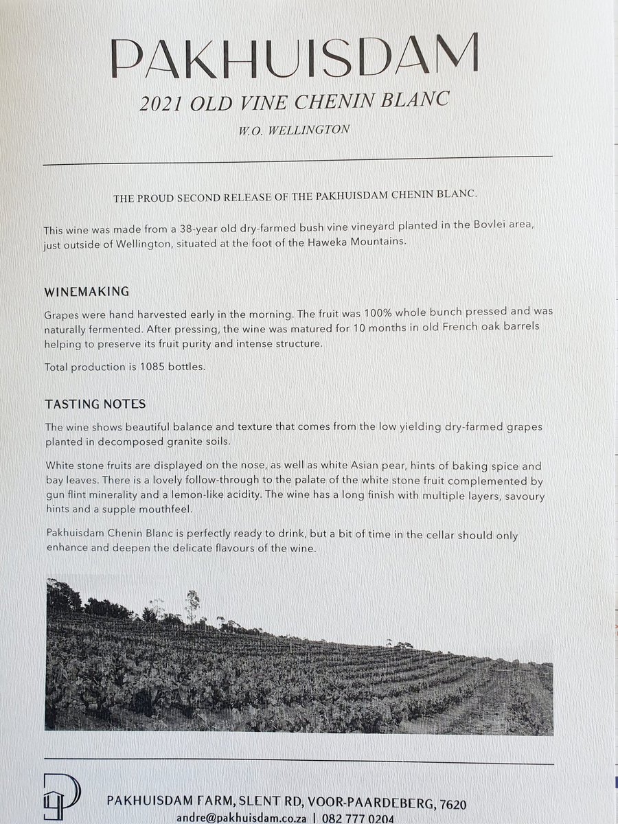 ajdutoit13's tweet photo. @simonback @WinesILike A bit of info regarding the Pakhuisdam Chenin Blanc. The vineyard is farmed by myself, @ajdutoit13. Jaco Engelbrecht from @visualviti helps on viticultural side and Tremayne Smith from @theblacksmithza makes the wine for us. The artwork for the label is from a painting by my wife https://t.co/XveXvXTcz6