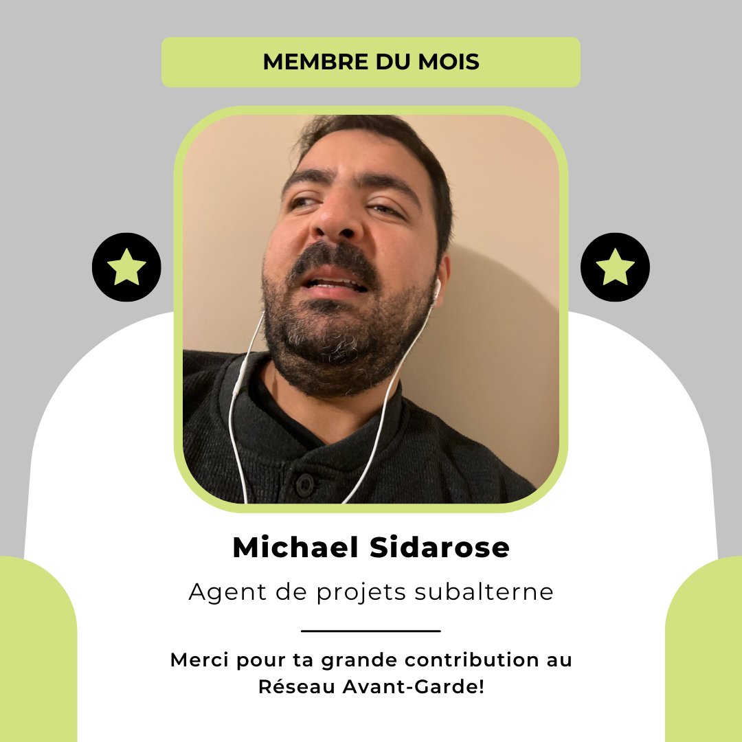 *MEMBRE DU MOIS DE DÉCEMBRE*  
Merci Michael pour tout votre travail et votre dévouement au réseau - nous sommes reconnaissants de t'avoir!
