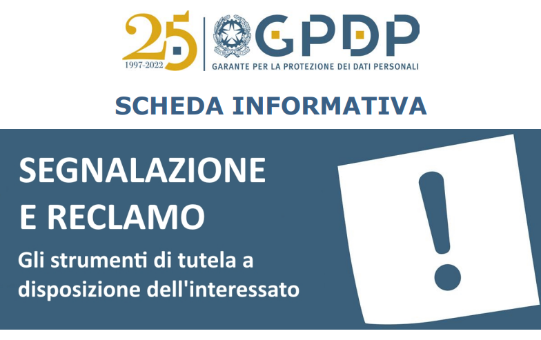 GPDP_IT's tweet photo. Gli strumenti di tutela a disposizione dell'interessato. On line la scheda informativa su Segnalazione e Reclamo (PDF) ➡️ https://t.co/iCIDE8ZdW9 #GarantePrivacy https://t.co/LTms3S0f4K