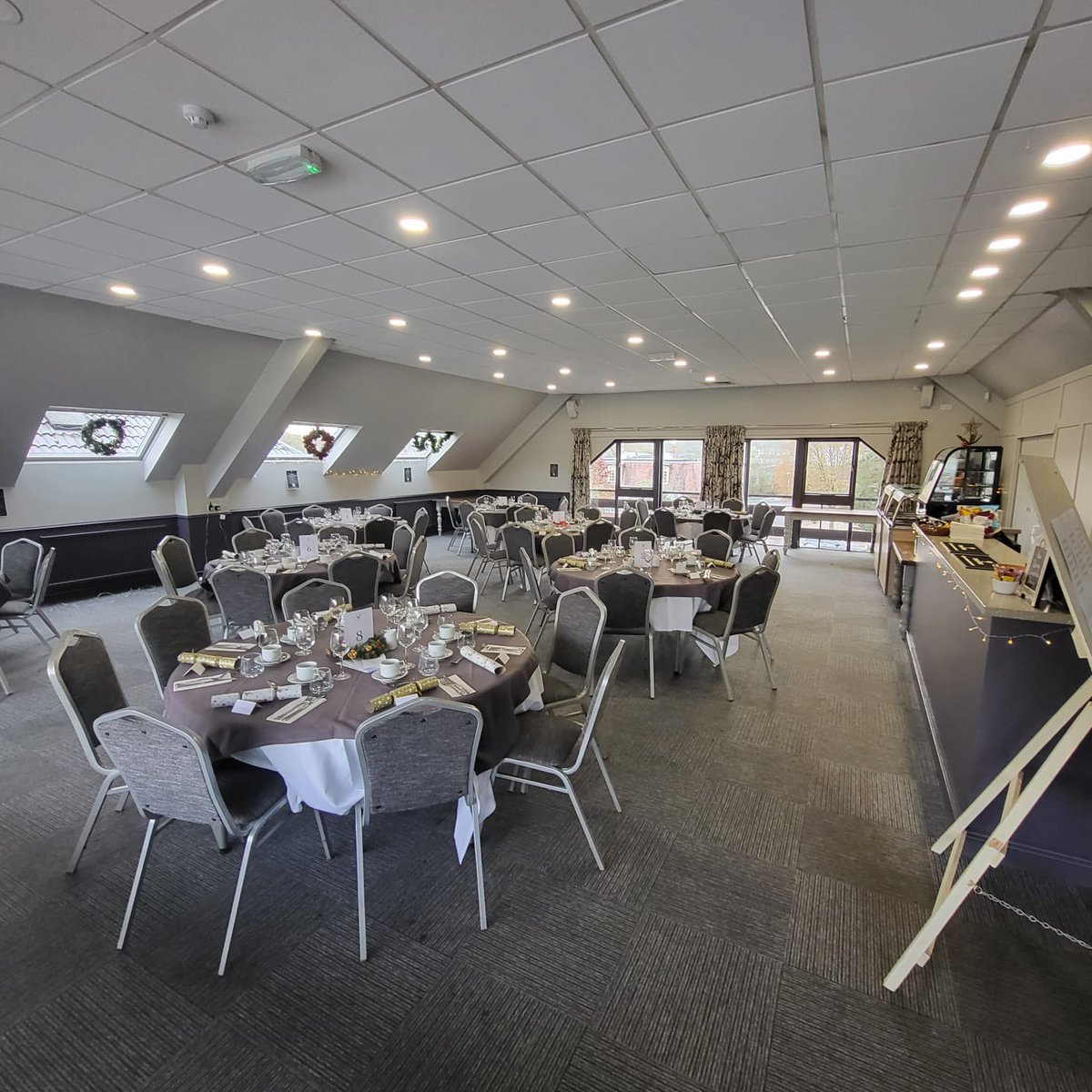 Tables all set for today’s Seniors Christmas Party 🎉