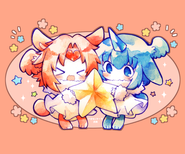 「かーばんくるちゃんとおほしさま 」|犬飼/さかなのマーチ【BOOTH新作追加/名古屋コミティア【D-24】】のイラスト