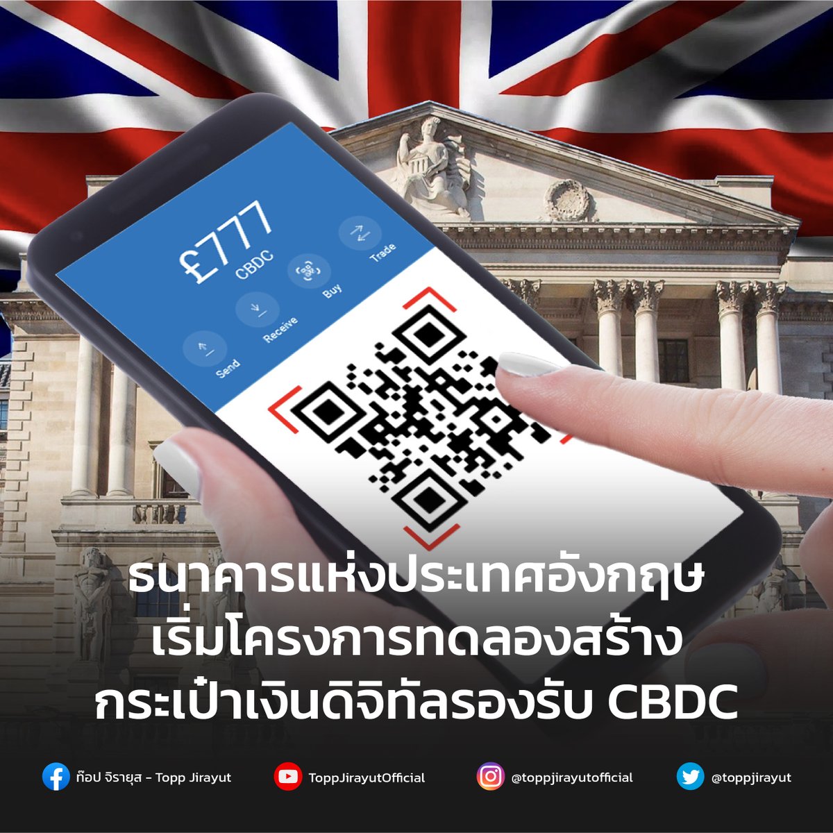 toppjirayut's tweet photo. ธนาคารแห่งประเทศอังกฤษหรือ Bank of England (BOE) ประกาศเริ่มทดลองสร้างกระเป๋าเงินดิจิทัลเพื่อรองรับการใช้งาน CBDC ก่อนปี 2030 ซึ่งวางแผนให้สามารถชำระเงินแบบ P2P ได้อีกด้วย

https://t.co/TasLAUi3J9

#BOE #CBDC #DigitalCurr https://t.co/QwotOUkLDZ