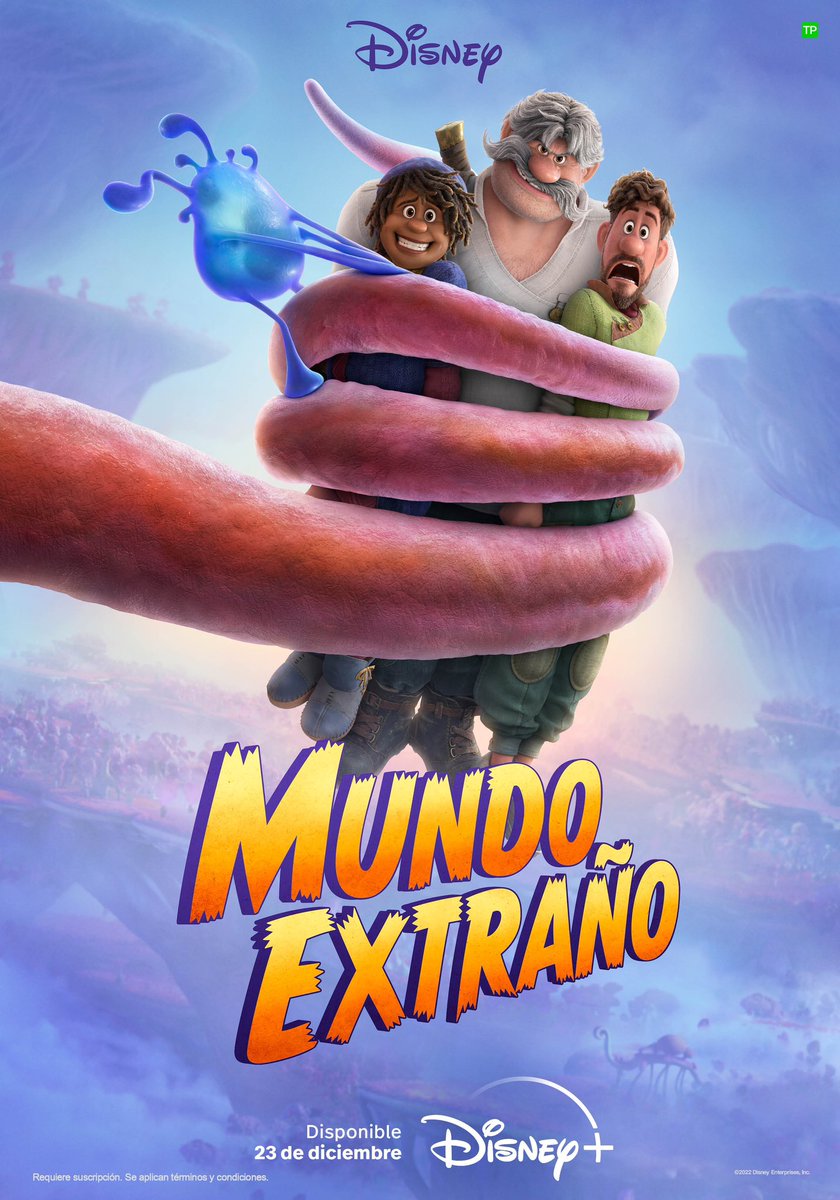 DisneyPlusInfo's tweet image. 🌀 #OFICIAL | Póster en castellano anunciando la llegada de la película ‘MUNDO EXTRAÑO’ a #DisneyPlus (@DisneyPlusES) para el 23 de diciembre. 

#mundoextraño #StrangeWorld