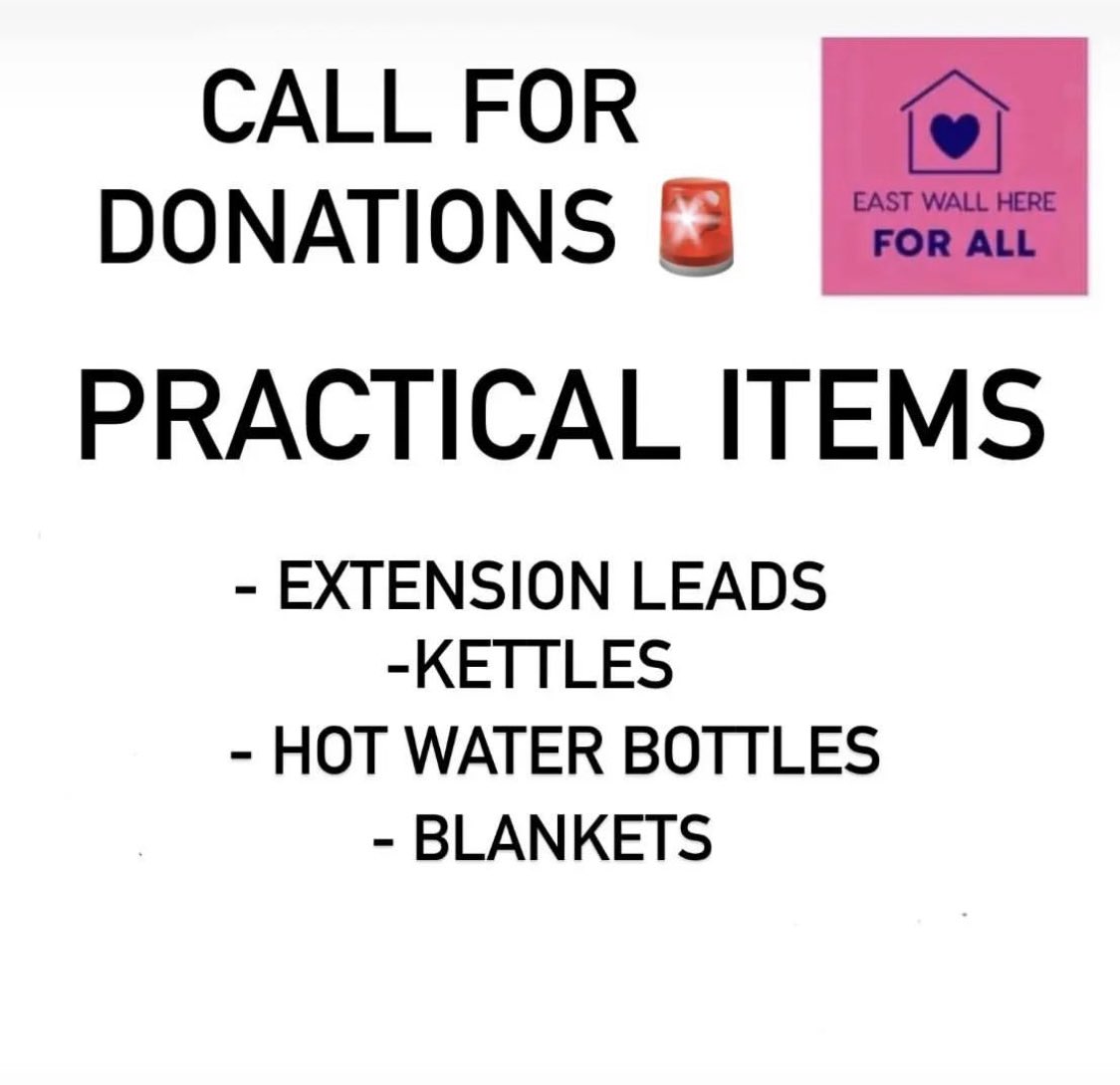 EW_here4all's tweet photo. 🚨🚨 CALL FOR DONATIONS🚨🚨Please get in touch if you can help with any of these items. If you can’t and would still like to support please donate to our go fund me linked below. #eastwallhere4all #eastwall https://t.co/LZ0gMeLXSI