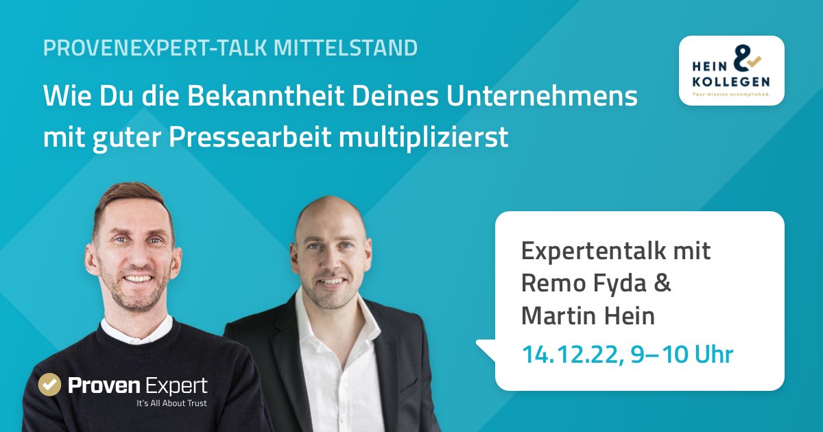 ProvenExpert's tweet photo. Was ist das Geheimnis einer guten #Pressemeldung? Diese und weitere Fragen beantworten wir 𝗮𝗺 𝟭𝟰. 𝗗𝗲𝘇𝗲𝗺𝗯𝗲𝗿 𝟮𝟬𝟮𝟮 𝘂𝗺 𝟵 𝗨𝗵𝗿 exklusiv für PLUS- und PREMIUM-Mitglieder von #ProvenExpert im nächsten ProvenExpert-Talk #Mittelstand. ➡️ https://t.co/UgdVUV0RZ8 https://t.co/ucDLk3Nwi6