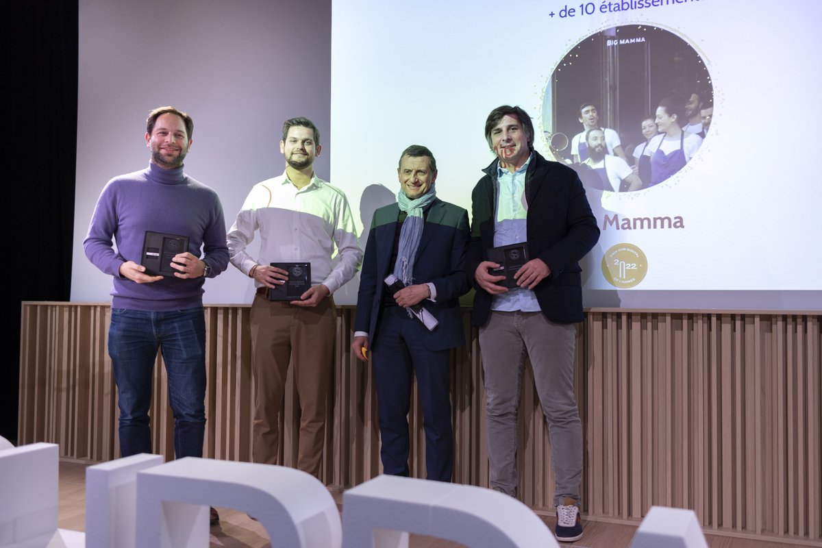 Cérémonie du prix du restaurant digital de l’année 2022.
Les vainqueurs sont:
🏅 BMK, Vainqueur de la Restauration à table de - de 10 établissements
🏅 Big Mamma, Vainqueur de la Restauration à table groupe
✨ Palme du précurseur : Jean François Damour du groupe La Criée
