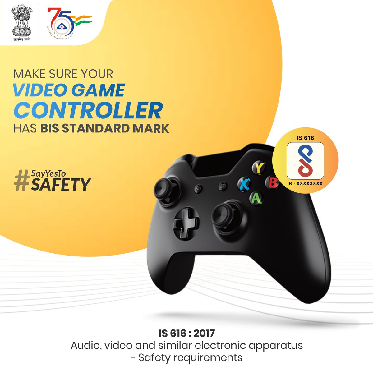 IndianStandards's tweet photo. BIS has Introduced IS 616 #StandardMark for Video Game Controller. Make sure your #VideoGame Controller has this BIS Standard Mark

@jagograhakjago @GoI_MeitY @PiyushGoyal @AshwiniKChoubey @AshwiniVaishnaw @Rajeev_GoI @PIBConsumerFood @PTI_News @PIB_India @mygovindia https://t.co/zXFnypfE45