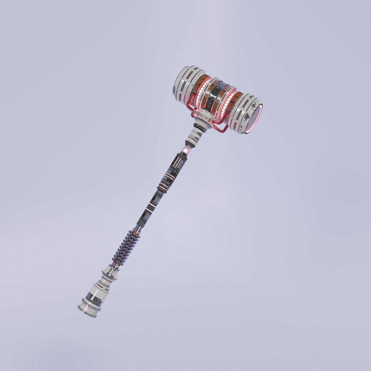 PCAGameArts's tweet image. Great Sci-fi Hammer asset by student using Blender and Photoshop @Kaden_potski #scifi #gameart #animation #3dmodeling #3dart #blender #photoshop