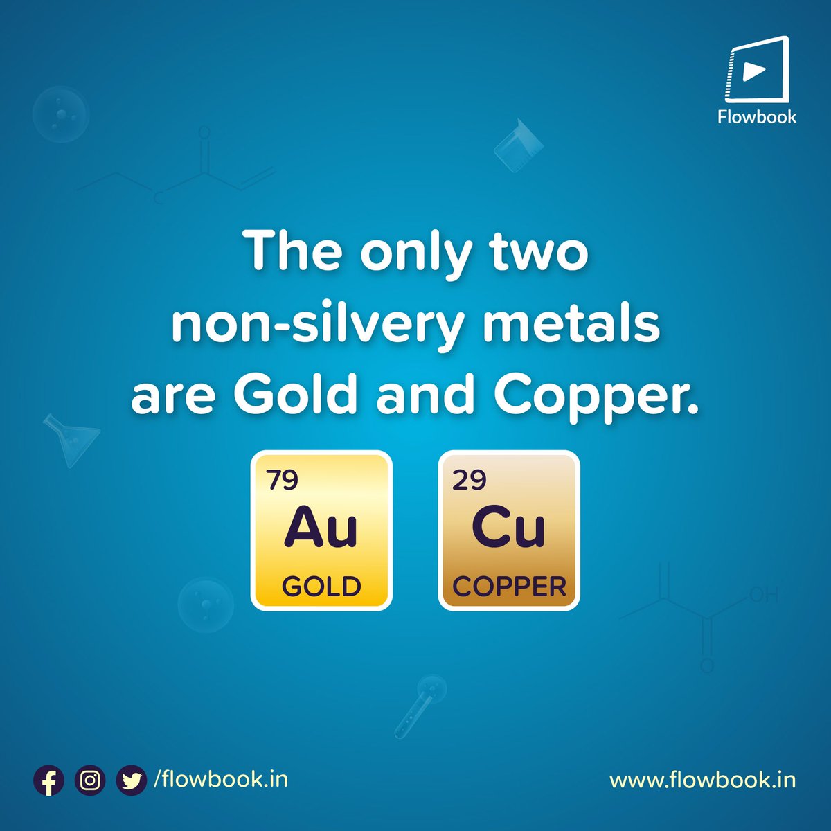 FlowbookIn's tweet image. Copper has a reddish-metallic coloring unique among all the elements. The only other non-silvery metal on the periodic table is gold, which has a yellowish color. 

#Flowbook #Educational #EduTech #Learning #EducationalApp #qualityeducation #Gold #Chemistry #ToDowithChemistry