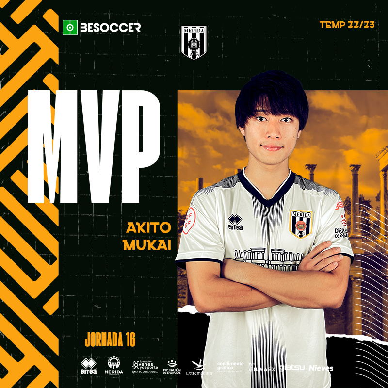 🎖️ El #MVPRomano del #MéridaBadajoz elegido por la afición ha sido...

🇯🇵 <a href="/akitomukai_/">向井章人/Akito Mukai</a> 1⃣6⃣

⚪️⚫️ ¡Enhorabuena romano! ¡A seguir trabajando duro! ⚪️⚫️