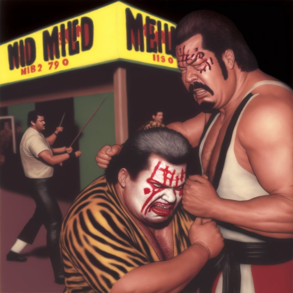 prowrestlebrain's tweet photo. #aiartist  #ajpw #wrestlingart #wcw #nwo #ecw #fmw #prowrestling #kayfabe #ai #AIart #aiartist #indywrestling #wwe #machinelearning #aiartcommunity #contemporaryart 
#aiartists #wrestling #wrestler #prowrestler #aiartist #プロレス #aew #nxt #smackdown #raw #wweraw #njpw #wwf https://t.co/OZZz9fOAeB