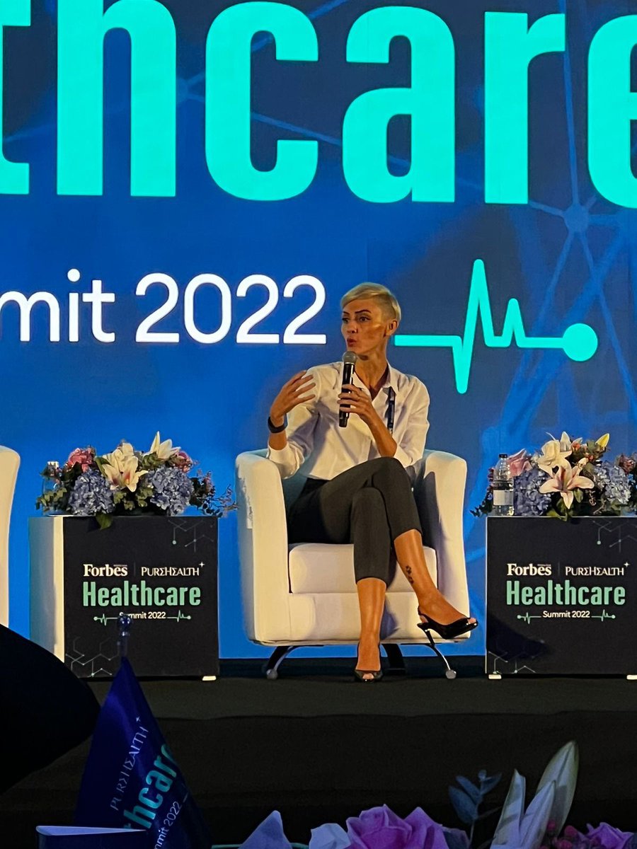 Laura_Genomics's tweet photo. At #ForbesMiddleEast_PureHealthSummit panel “The Rare Diseases of Today Cured Tomorrow?” Corporate Genetic Project Head from @SEHAHealth speaks on #Genomics, a key pillar of precision medicine. Gene editing &amp; CRISPR-based Tx to increase both quality &amp; quantity of life. #longevity https://t.co/eUgGiZaF1e