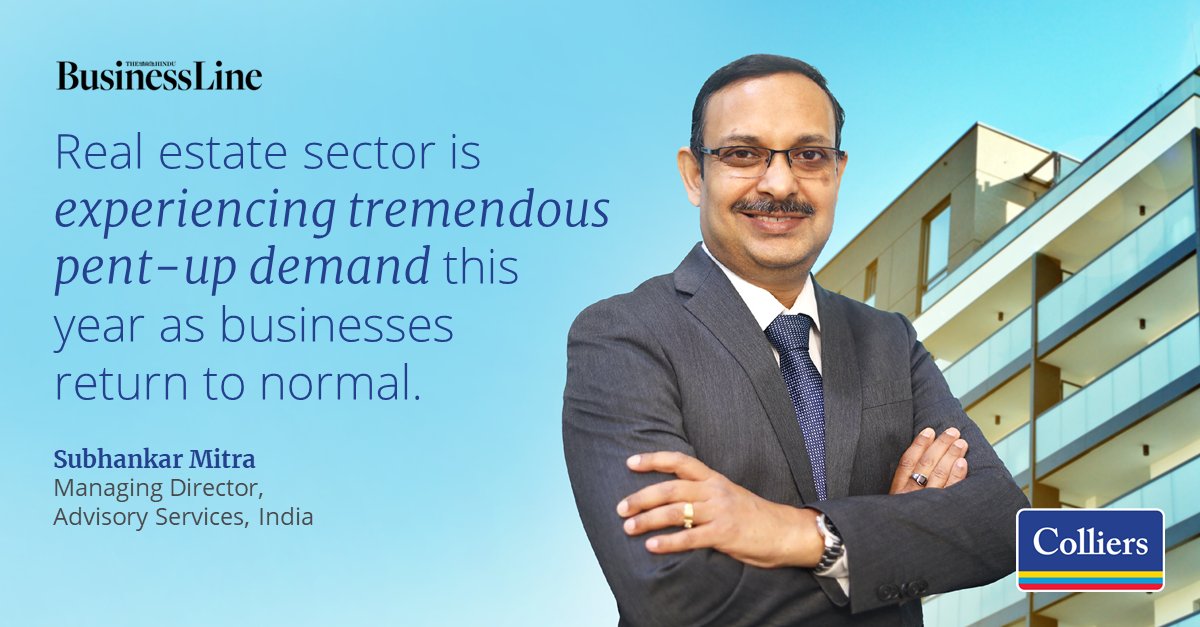 colliers_ind's tweet photo. As businesses return to normal, people are heading back to the cities. Subhankar Mitra speaks to @Business_Line_ about the factors that have caused this price rise.
#ColliersIndia #IndiaRealEstate #advisoryservices #realestateadvisory #propertyadvisory #CRE #residential https://t.co/XIFwk1geq6