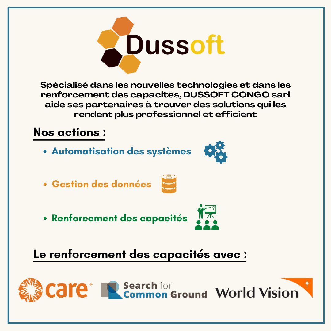 DussoftCongo's tweet photo. Bonjour ! Voulez-vous débuter 2023 avec des nouvelles connaissances ? Dussoft vous propose des formations orientées dans gestion des données avec des logiciels comme Power BI, NVIVO, QGIS, … Inscrivez-vous à travers ce lien https://t.co/lydGKzewIE ou contactez armand@dussoft.com https://t.co/U9BA4PwlAD