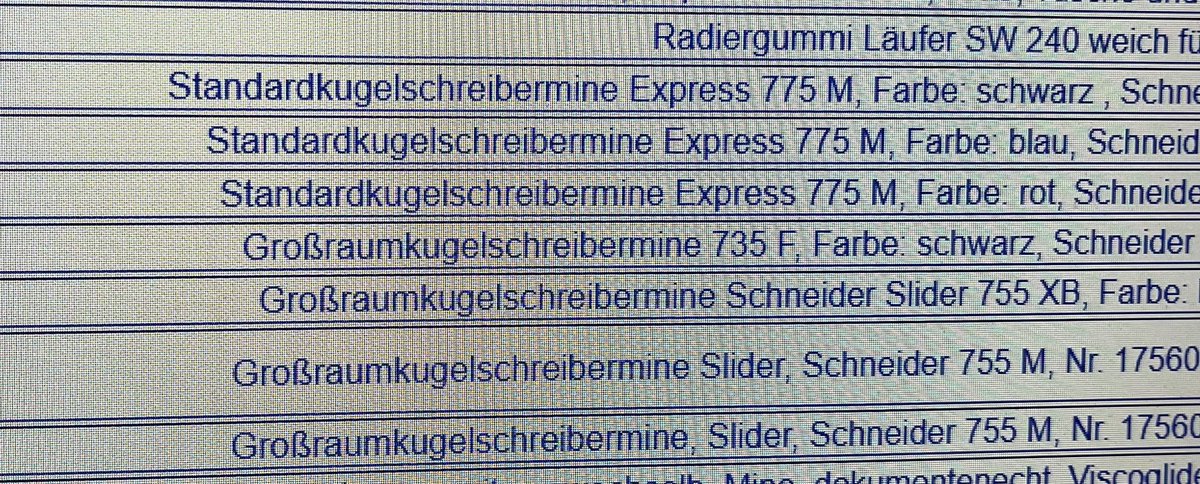 FitUW's tweet photo. @dastwort „Großraumkugelschreibermine“, ein herrliches Kompositum, das ich gerade bei der Einkaufsabteilung entdeckt habe https://t.co/M2mEXJyg84