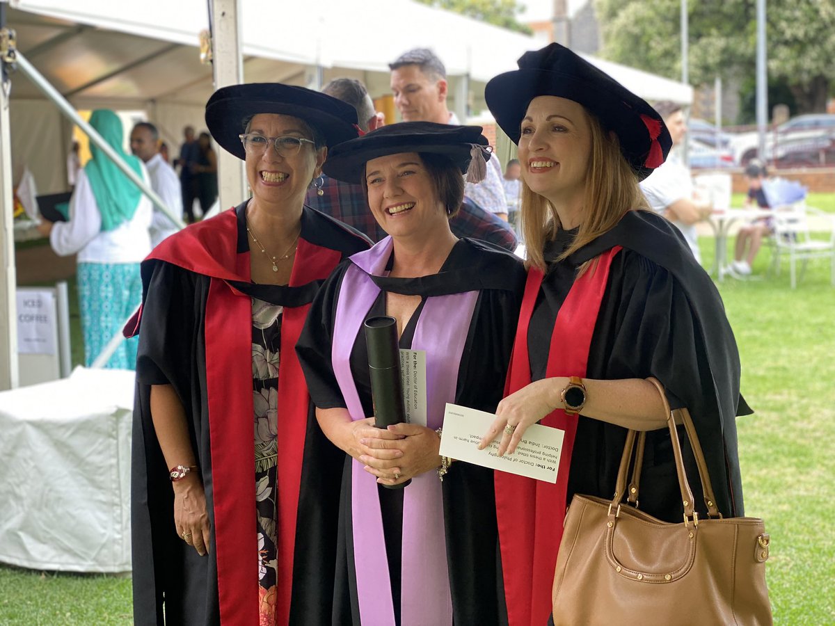 So thrilled to celebrate the research and doctorates of colleagues and friends. @traceychamlin <a href="/IndiBryce/">India Bryce</a> #unisqgrads