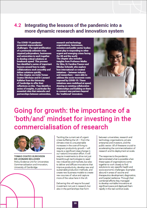 Thoughts with on the importance of research commercialisation in 'going for growth' from recent article in <a href="/NCUBtweets/">National Centre for Universities and Business</a> #SoR2022. Need to move beyond either/or mentality in R&amp;I funding and adopt more system-thinking &amp; both/and mindset to policy action.

ifm.eng.cam.ac.uk/uploads/UCI/kn…