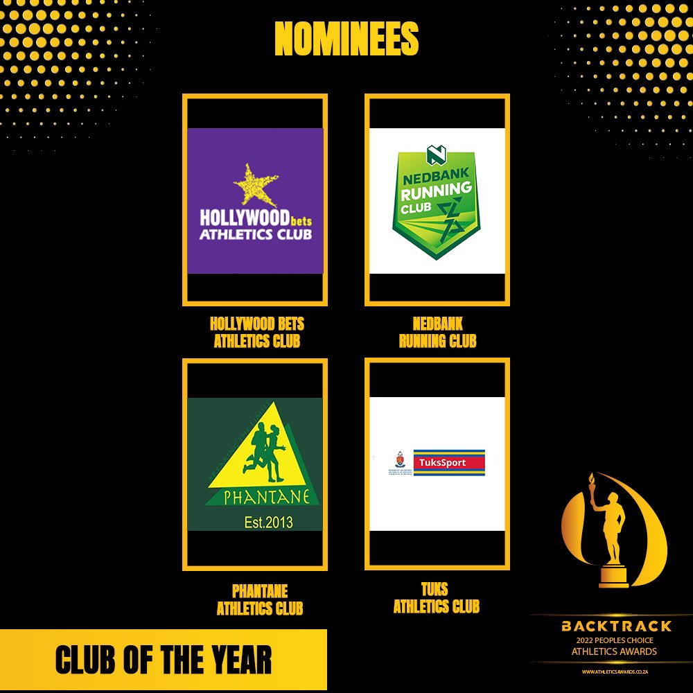 ATHLETICS PEOPLE’S CHOICE AWARDS 🏆 CLUB OF THE YEAR 2022 NOMINEES!!

Make sure to put in those votes 🔥
Voting closes 14 DECEMBER 2022!!

Who will be getting your vote? 

VOTE NOW 🗳 

LINK IN BIO
OR
athleticsawards.co.za/vote-here-for-…

#APCA #APCA2022 #AthleticsAwards #PeoplesChoice