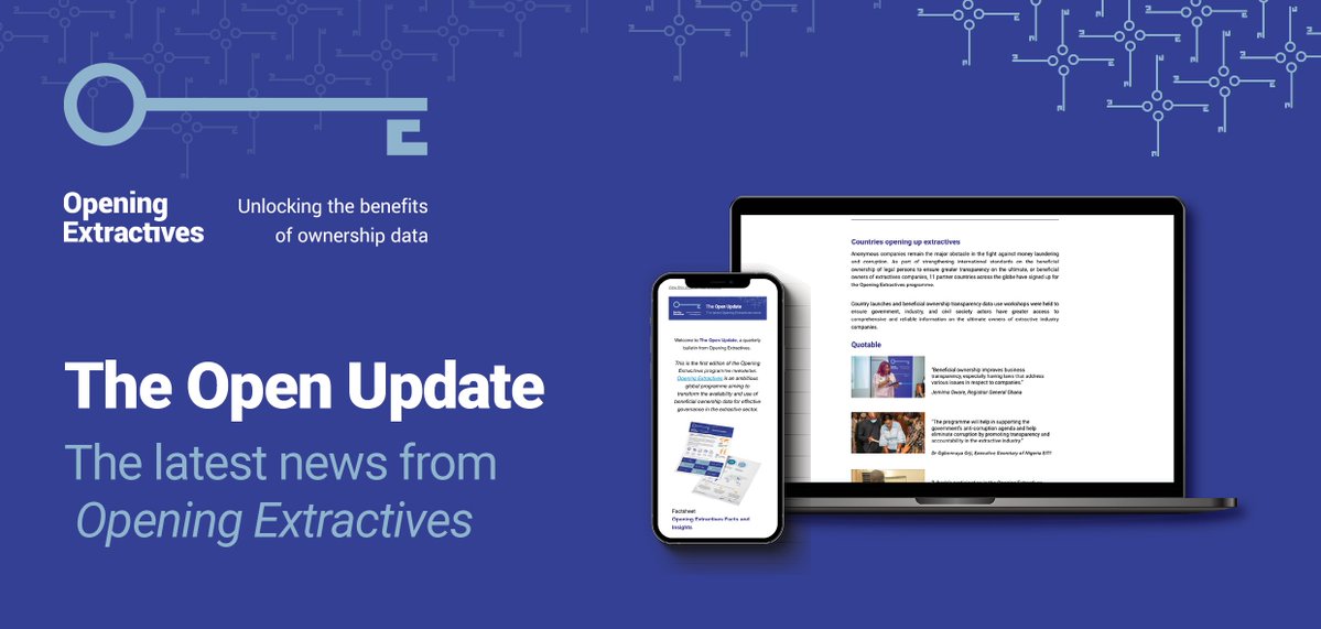 EITIorg's tweet image. Check out our new edition of the #OpenUpdate for the latest #OpeningExtractives news:

🌎 Progress Report 2021/22
🗃️ How company ownership data is being used to detect &amp;amp; prevent corruption
✍️ Awareness raising &amp;amp; data use in 🇮🇩🇱🇷🇲🇳🇵🇭

👉 mailchi.mp/521a4619188b/o…

@Openownership
