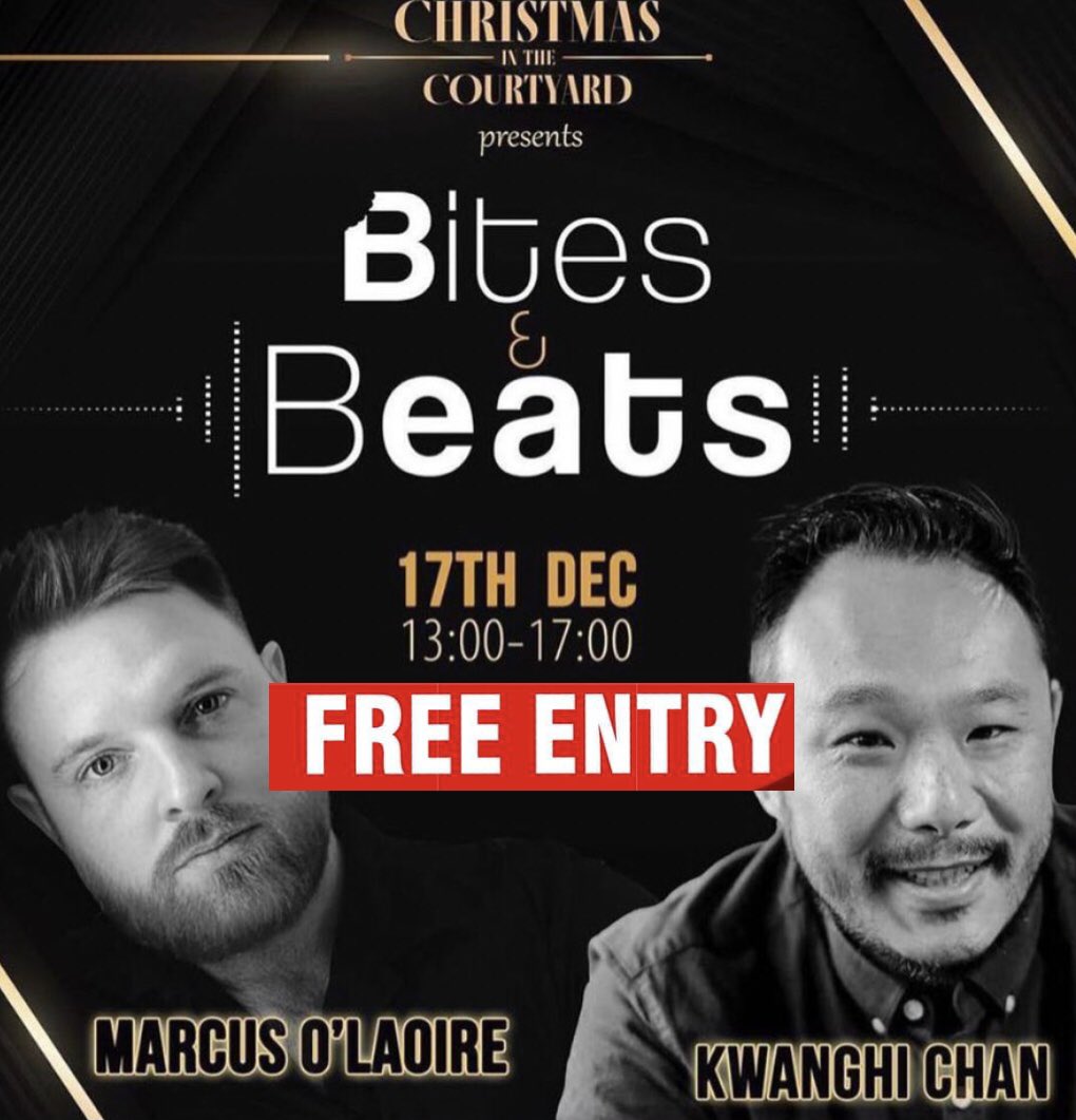 🎵🥟 Free Entry 🥟🎵 

This is our last weekend of events at Christmas in the courtyard 2022- Before we finish up we have decided to open the venue to the public with free entry (over 18’s) on Saturday between 1-5 only. 
you can come along enjoy the Bites and Beats 🎧