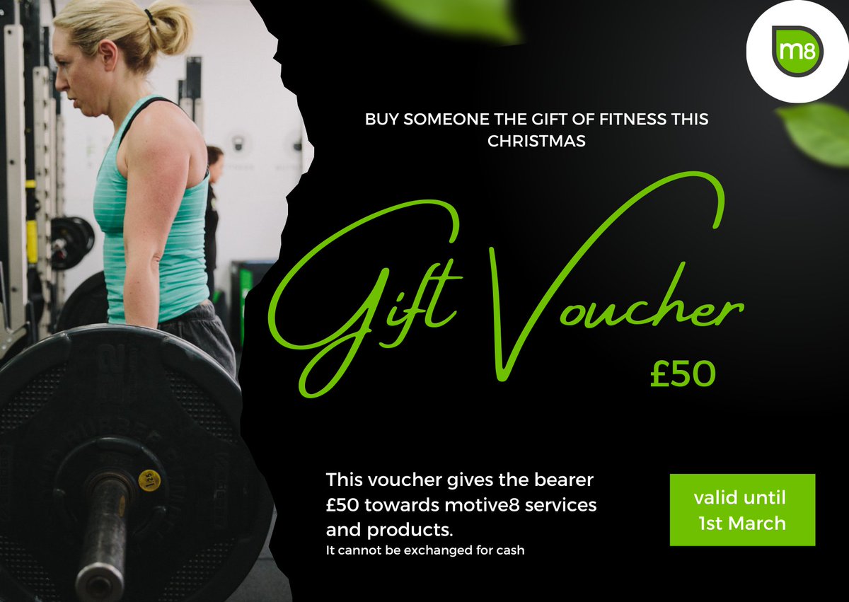 Day two of our 5 Days of Fitness!

Unsure what to buy someone? How about a voucher! 
Our vouchers can be used towards Personal Training, Sports Massage, Courses and Workshops, Coaching and more!

To find out more or buy a voucher contact us at north@m8group.co.uk