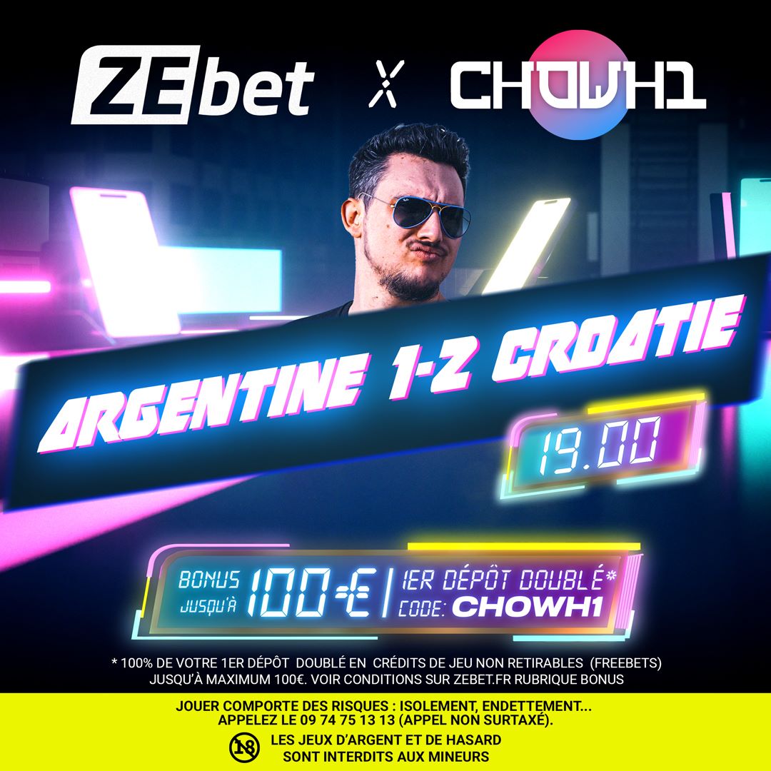 CHOWH1_'s tweet photo. Salut à tous c'est #ChowPronos 😎
Ce soir c'est la première demi-finale de Coupe du Monde 👀
On mise sur la victoire de la Croatie 2-1 pour une très belle cote à 19, de quoi bien anticiper les vacances 🌴
Rendez-vous sur @ZEbetFr pour découvrir toutes les cotes 🔥
#sponsorisé https://t.co/xV4bGQWDHQ