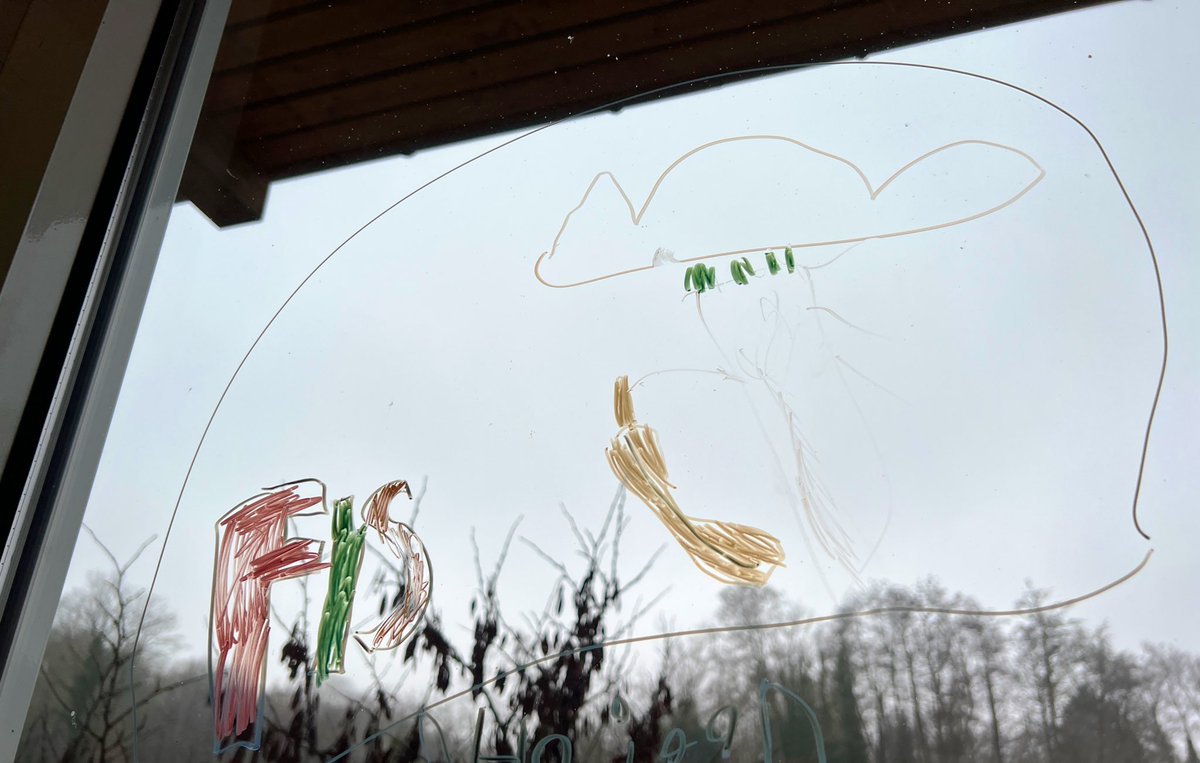 On a snowy, wintery day we read the classic book “The Snowy Day” by Ezra Jack Keats, did some writing about what we like to do on a snowy day, and then we decorated the windows! ❄️ ⛄️🌲 @FIS_School
