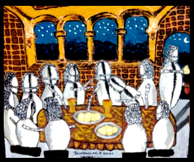 ezejeanpaul's tweet photo. Cowrie Design Last Supper #ArtForTransformation https://t.co/kp6CCP6eRi