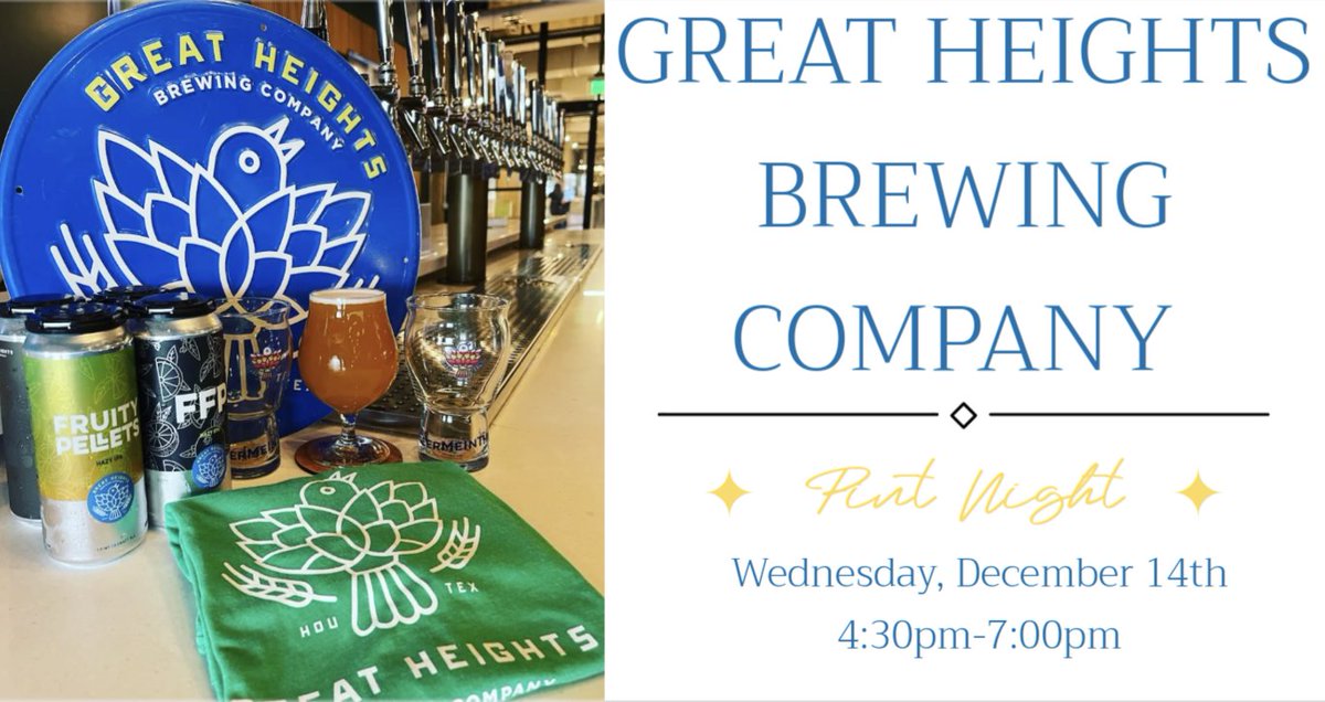 Second_Draught's tweet photo. Tomorrow is our @GreatHeights happy hour event here at Second Draught. Come talk beer, check out exclusive glassware, and sample some delicious brews! Hope to see you here!
#greatheightsbrewing #ionhouston #midtownhouston #drinklocalbeer #pintnight #swag https://t.co/fPoJTojM0S
