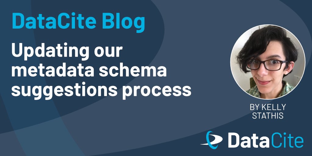 DataCite's tweet photo. We are updating our metadata schema suggestions process.๐ฅณ In their latest blog post @kelly_stathis outlines the new streamlined workflow. Read the blog on how you can share your metadata schema ideas with us.๐
https://t.co/xQffs40UCW
#MemberDriven #OpenScience #WeLoveMetadata https://t.co/7OzQv93WYX