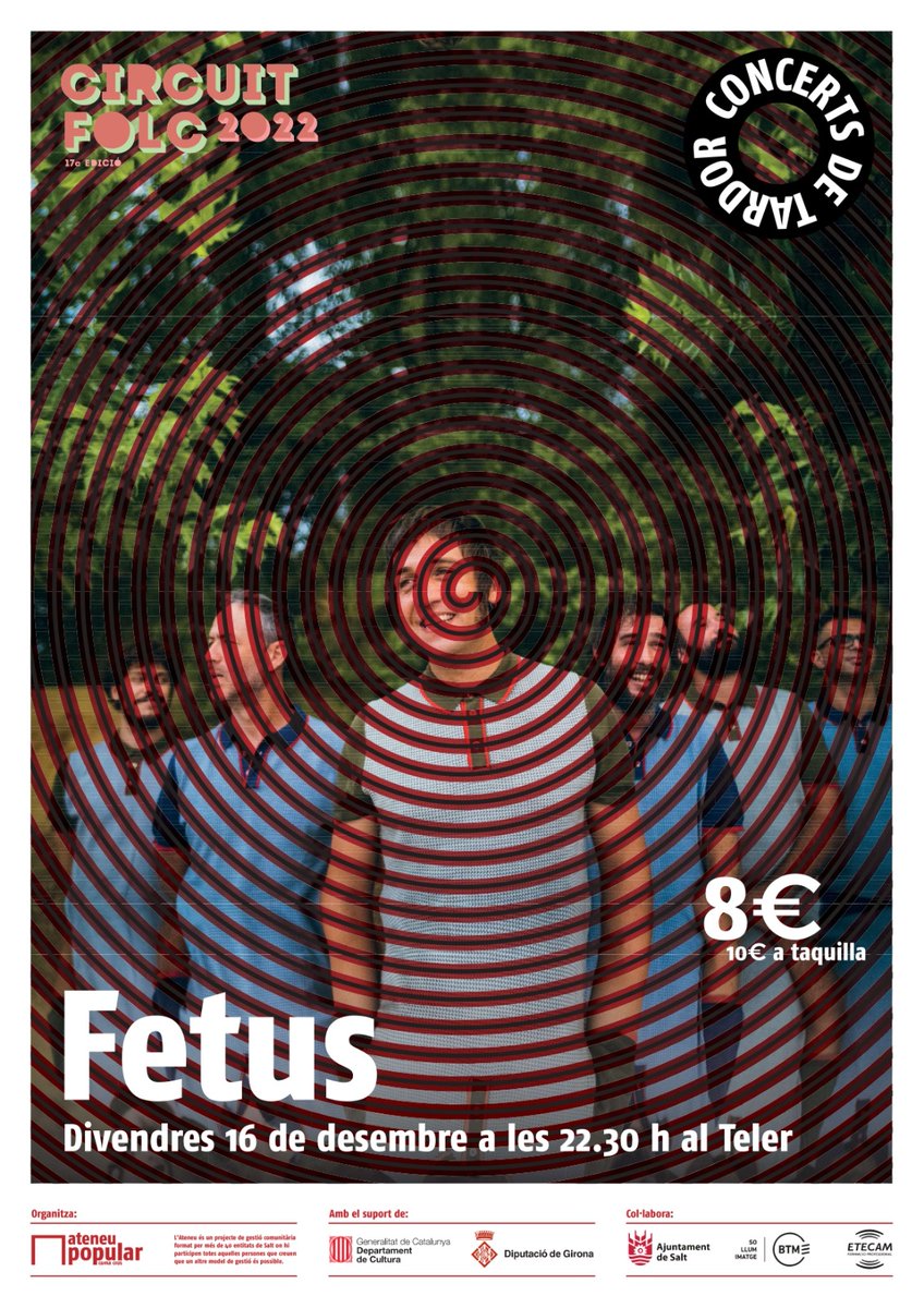 ateneusalt's tweet photo. No us perdeu l'últim #concertDeTardor!
Fetus aquest divendres a #ElTeler
Entrades encara disponibles al web!
Obertura de portes a les 22:00h hi haurà cervesa artesana @whymbeer
@somFetus @veldeballs #circuitFolc #salt #femAteneuSalt https://t.co/aTmPwntvnW