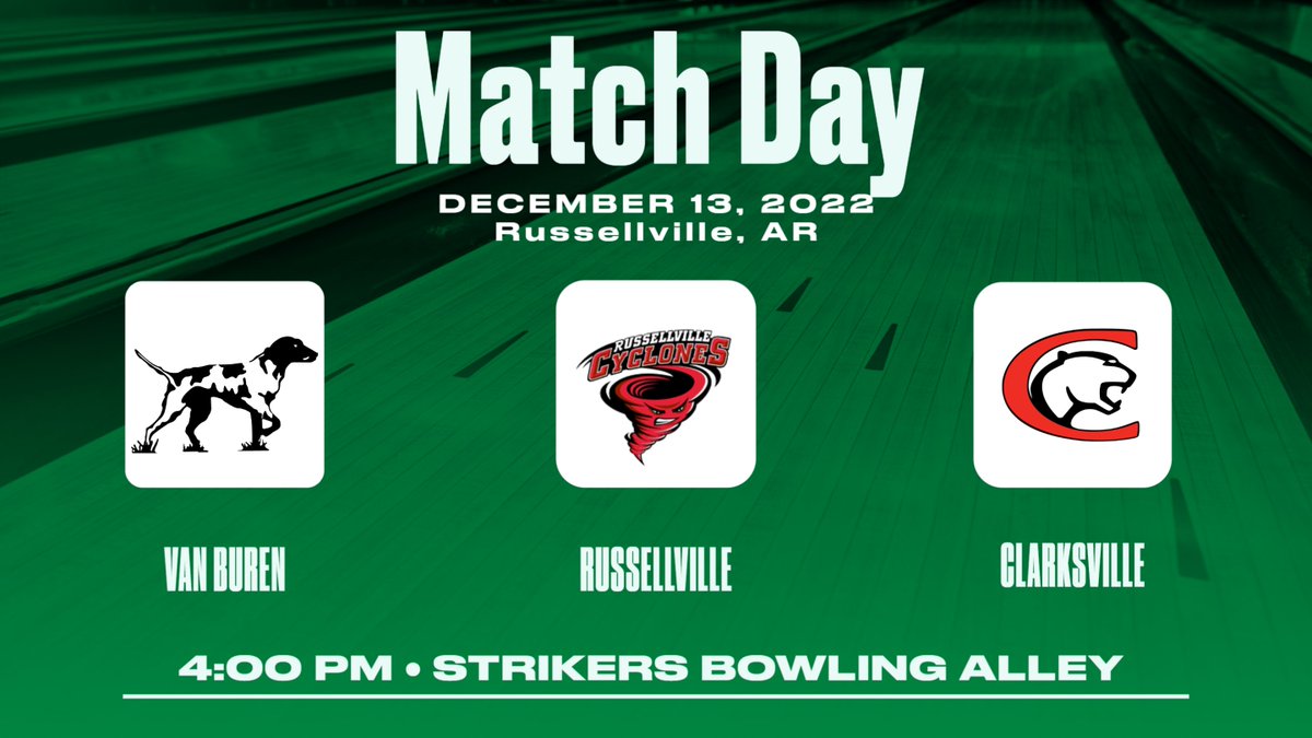 VBHS Bowling (@vbhsbowling) on Twitter photo Match Day at Strikers Bowling Alley in Russellville, AR Match Day at Strikers Bowling Alley in Russellville, AR