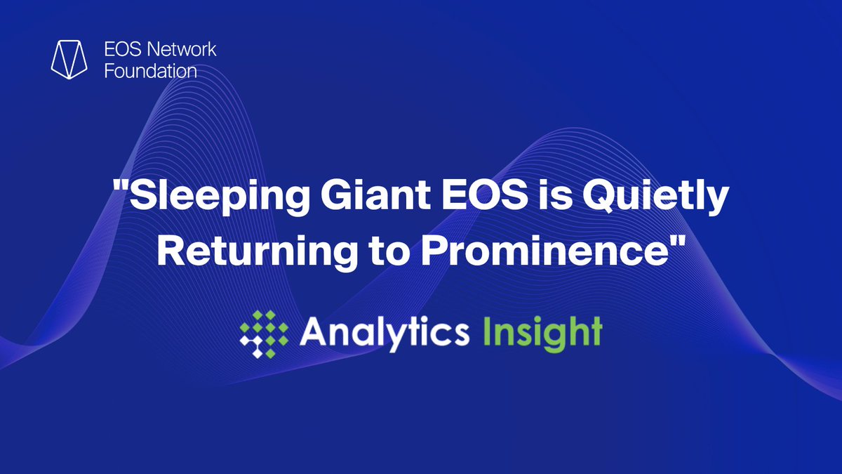 Vaulta (prev. EOS) (@vaulta_) on Twitter photo #EOS received an awesome feature from <a href="/analyticsinme/">Analytics Insight</a> 📰 Give it a read and learn about all the major catalysts that are bringing $EOS back into the public eye 🚀
Help spread the word, by sharing this article with your friends 🔁
Read 👇
analyticsinsight.net/sleeping-giant… #EOS received an awesome feature from <a href="/analyticsinme/">Analytics Insight</a> 📰 Give it a read and learn about all the major catalysts that are bringing $EOS back into the public eye 🚀
Help spread the word, by sharing this article with your friends 🔁
Read 👇
analyticsinsight.net/sleeping-giant…