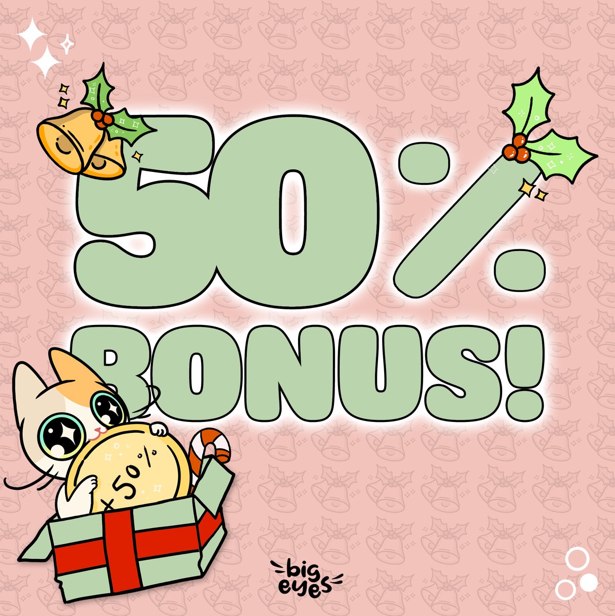 BigEyesCoin's tweet image. 🎁CODE DROP🎁

🥁In five minutes' time, this PROMO CODE “BIGCHEEERBONUS23” will be live for the next hour!🥁

😽 Get a 50% BONUS on your $BIG purchase! ONLY VALID FOR ONE HOUR, so check the time this tweet was posted before you use it😽

🚀Join the cute: join.bigeyes.space/twitter🚀