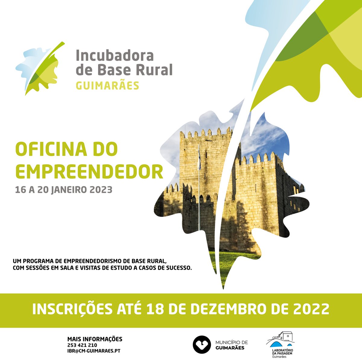 labpaisagem's tweet photo. Garanta o seu lugar na 5º edição da 𝐎𝐟𝐢𝐜𝐢𝐧𝐚 𝐝𝐨 𝐄𝐦𝐩𝐫𝐞𝐞𝐧𝐝𝐞𝐝𝐨𝐫, primeira fase do Programa de Incubação oferecido pela IBR. As inscrições terminam já a 18 de dezembro.
Saiba mais ➡ https://t.co/keOGr9BKdM

#LabPaisagem #GuimaraesSustentabilidade #IBR #Guimaraes https://t.co/nsEBxqHK1j