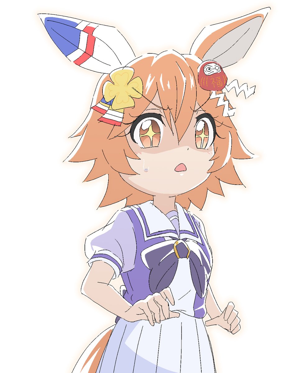 matikanefukukitaru (umamusume) 1girl animal ears daruma doll solo horse ears tail school uniform  illustration images