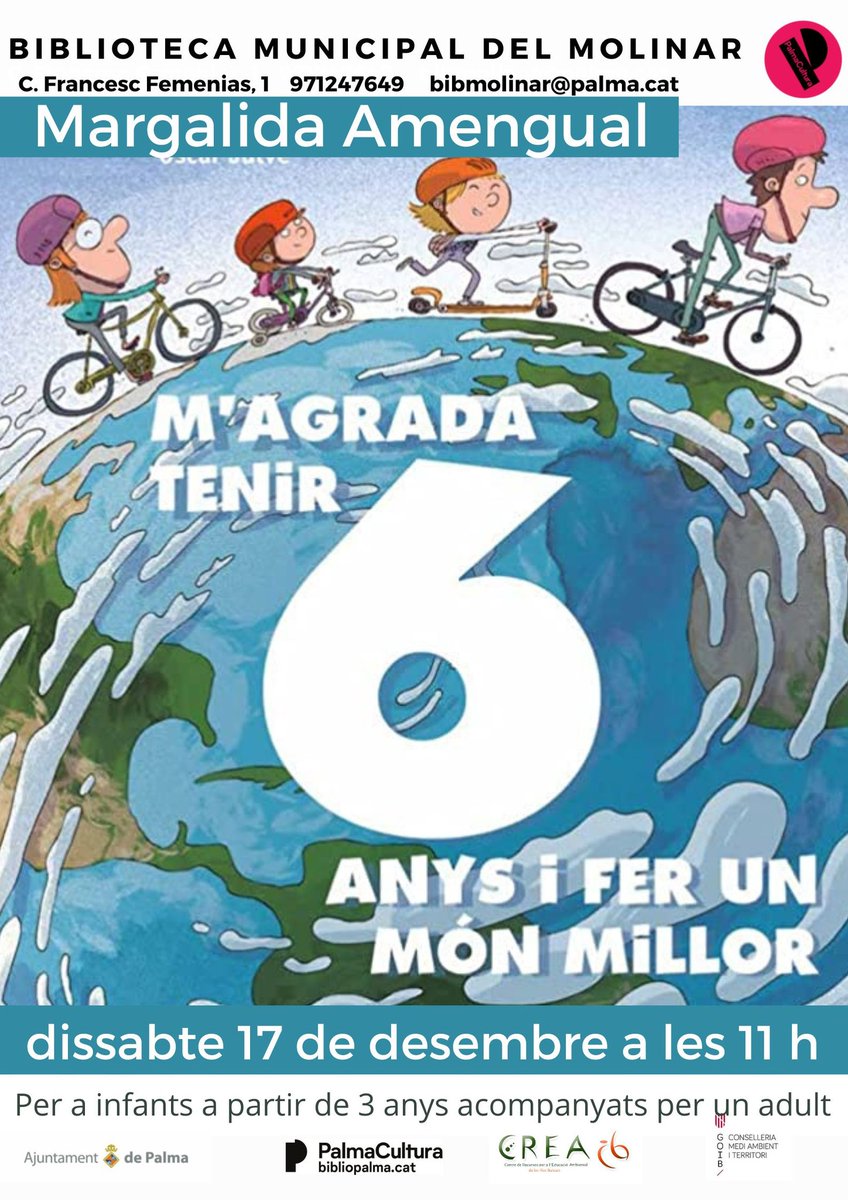 piacaib's tweet photo. 📌DARRER CONTACONTES DE L'ANY A LA BIBLIOTECA DEL MOLINAR!!!
🌍Un conte per jugar, per aprendre i per estimar les persones i el món que ens envolta https://t.co/qWjDhJt1Lg