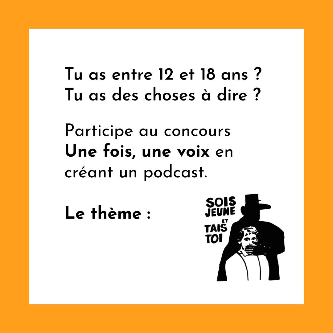 unefoisunevoix's tweet photo. 📣 Derniers jours pour se préinscire à #Unefoisunevoix, concours de podcast pour les ados !
Marraine @PKervran1 (@LSDseriedoc)
Avec le soutien de @MinistereCC & @FranceinChicago
Partenaires @Slatefr @Slateaudiofr @lepodcastmag @IFParis @IFprofs #Audioblogs @ARTE_Radio @mlfmonde https://t.co/EIrFNQPiQY