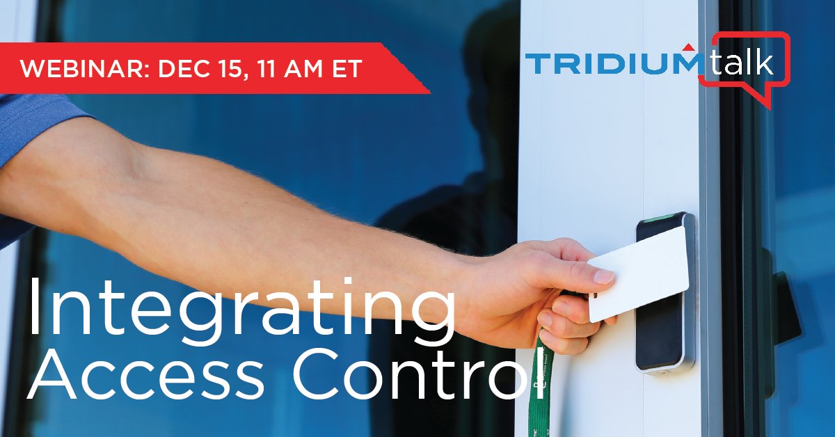 Register now for the Dec 15 #TridiumTalk on integrating access control, HVAC, and more with Niagara. Tridium will be joined by Jackson Control and Buist Electric to discuss how Niagara was used in this Niagara Enterprise Security advanced integration. tridium.zoom.us/webinar/regist…