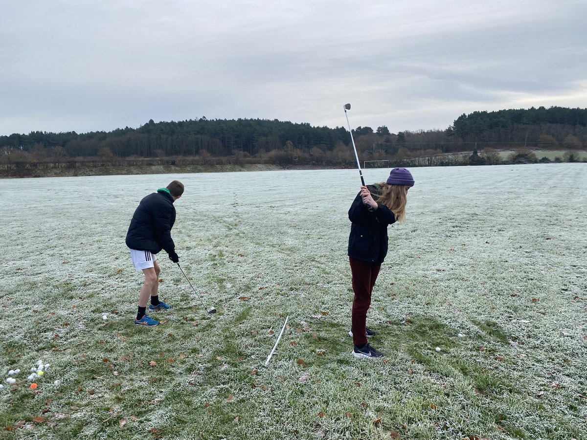 More learning through practical with the P.E. students <a href="/Sheringham6th/">Sheringham 6th Form</a>, golf in the frost!