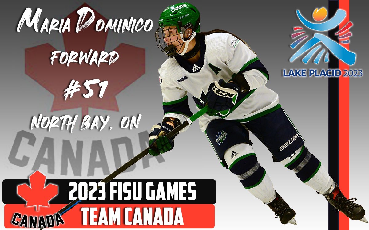 We are proud to announce that Lakers Forward Maria Dominico will be a member of Team Canada at the upcoming 2023 FISU Games in Lake Placid! 

Maria we cannot wait to watch you compete with Team Canada in January!