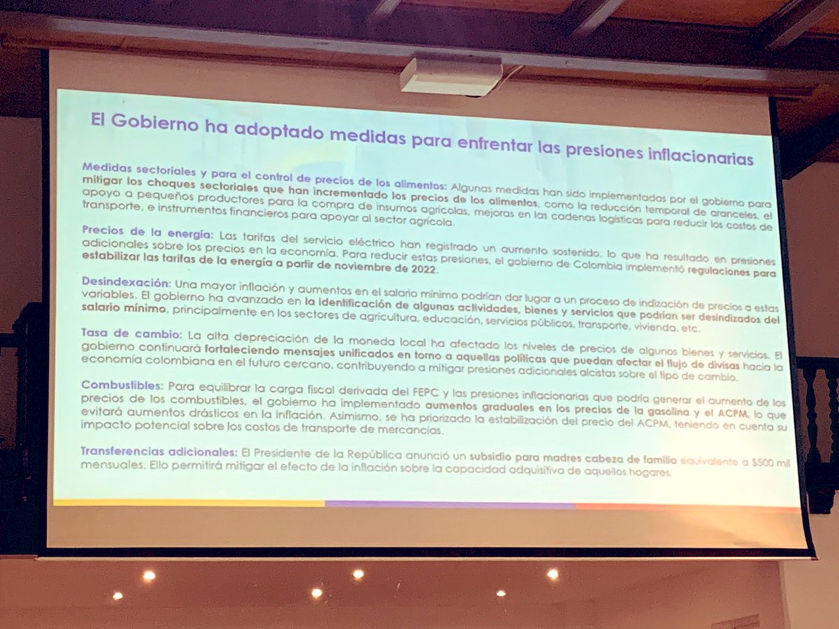 cgota18's tweet image. Gracias a #ForoIN del @INTERGREMIALant conversamos esta mañana con el Ministro de Hacienda @JoseA_Ocampo , quien recalca que a pesar de la coyuntura internacional, es optimista para 2023 que Colombia puede cerrar con un crecimiento del 2% y una inflación del 7%