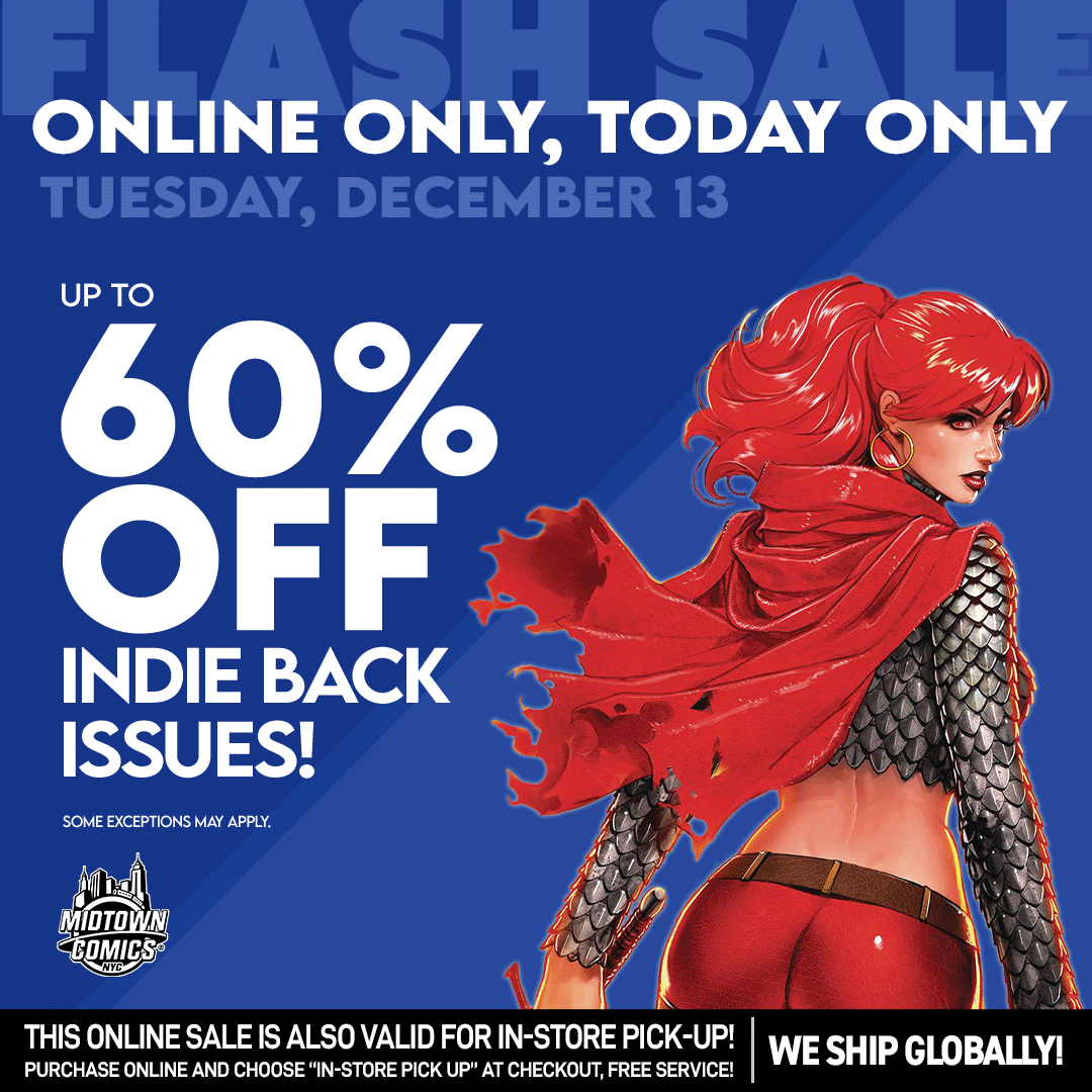MidtownComics's tweet photo. ⚡#FLASHSALE ⚡TODAY ONLY ⚡ONLINE ONLY⚡
👉Looking to stock up on some #IndieComics #backissues to fill our your #comicbookcollection ?

🎉#MidtownComics has a HUGE SELECTION ON SALE for up to 60% off!

🛍️https://t.co/84IuU1i2Gi

#IndieComic #BackIssueComics #ComicsCollectors https://t.co/ILOtLPfUeX