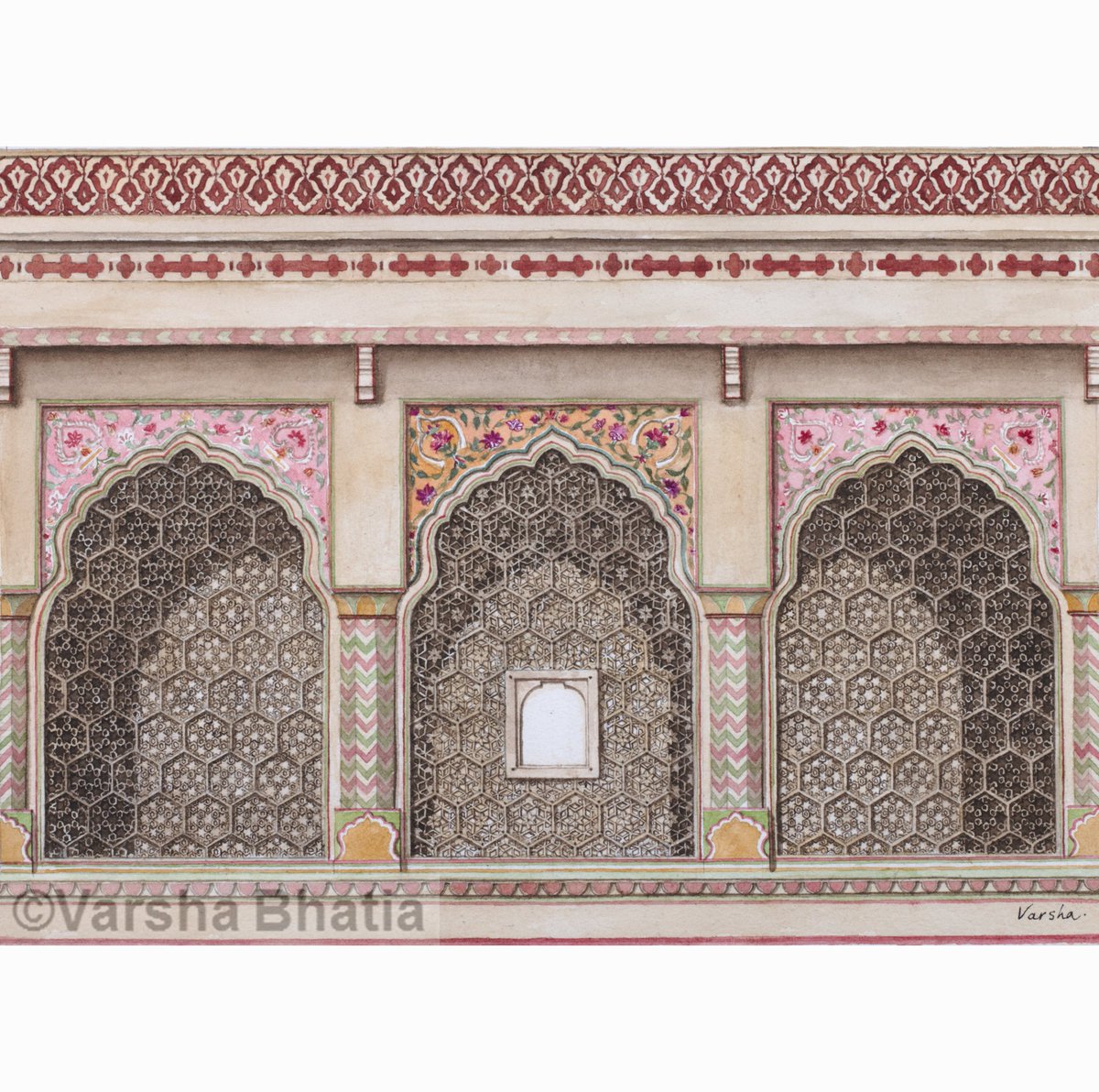 Ganesh Pol, Amber Fort, Rajasthan #watercolourpainting