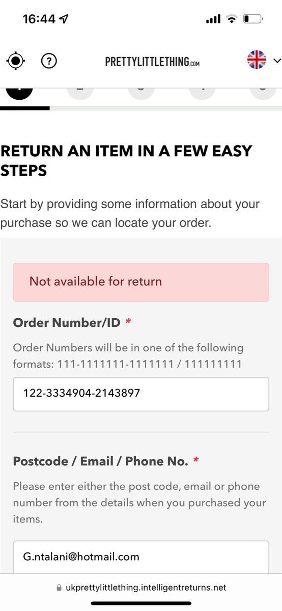 OfficiallyGlory's tweet photo. @OfficialPLT_CS I’m having issues returning the order below. Can you please look into this https://t.co/fyWHv0nXKy