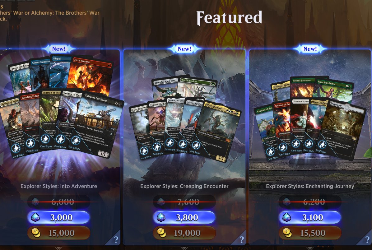 The <a href="/mattjukes/">Matt Jukes</a> checkland card styles are back. Card style bundles for the Alchemy: The Brothers' War and Explorer Anthology 2 are available too.